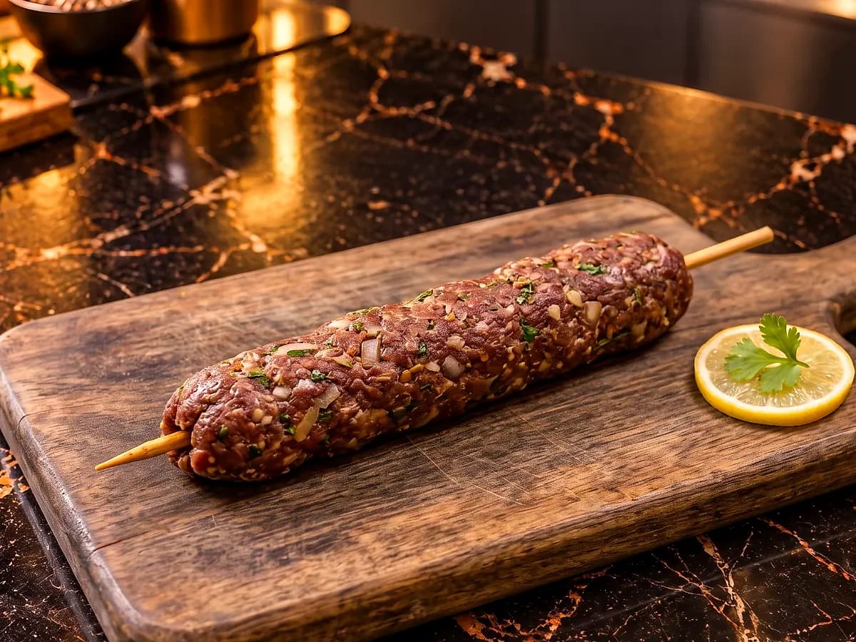 Beef Seekh Kabab, marinated and ready to grill